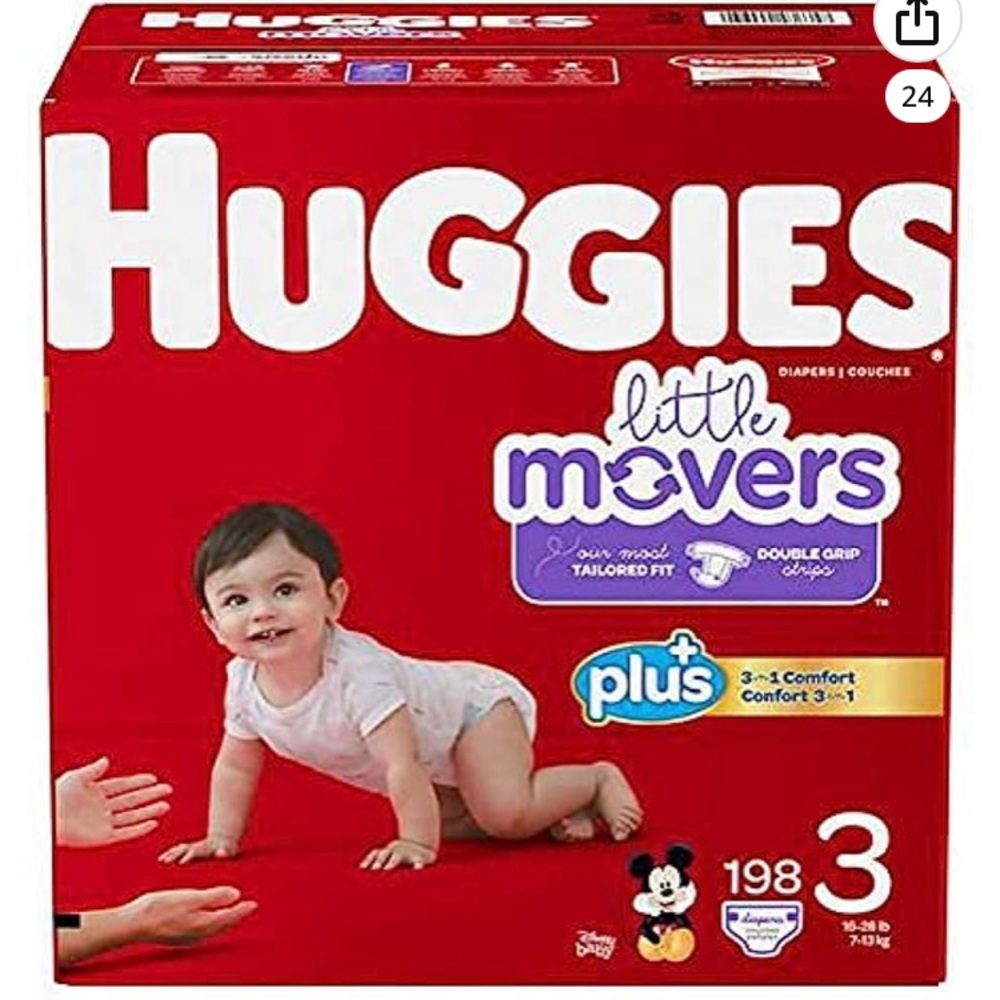 Huggies size 3 bulk box of diapers.